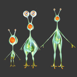 Création d’aliens en concept et en 3D prévu dans un des épisodes du dessin animé